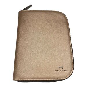 H By Halston Metallic Gold Zip Jewelry Case Travel Organizer 9”x6” NWT